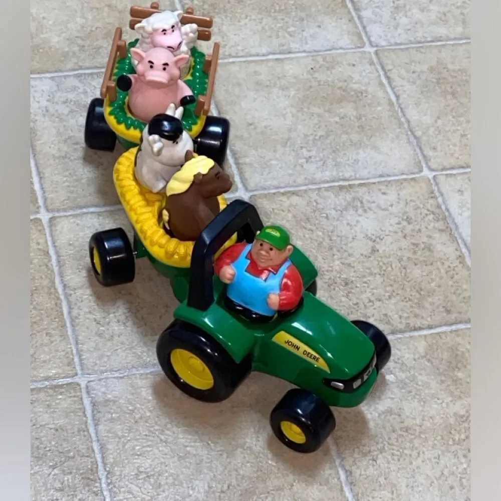 John Deere Green Tractor Toy with Farm Animals